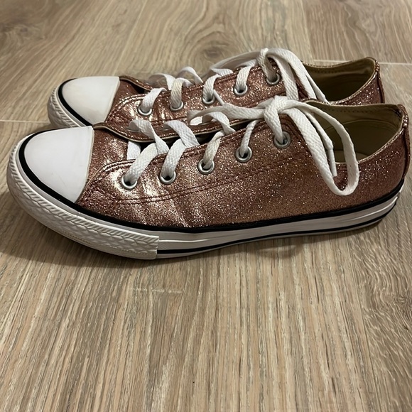 Converse Pink Rose Gold glitter shoes 3 - Picture 1 of 6